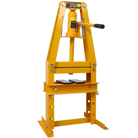 LuckyNote 6-Ton Hydraulic Shop Press, Benchtop A-Frame with Press Plates, Garage Floor Adjustable, Yellow