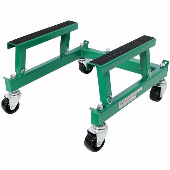 LuckyNote ATV Motorcycle Engine Cradle Dolly, 1500 lbs Capacity, Adjustable Width & Height, Heavy Duty Steel – Green