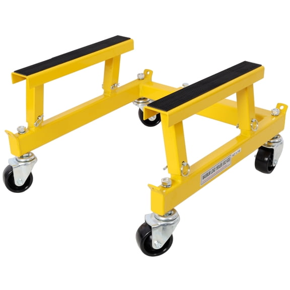 LuckyNote ATV Motorcycle Engine Cradle Dolly, 1500 lbs Capacity, Adjustable Width & Height, Heavy Duty Steel – Yellow