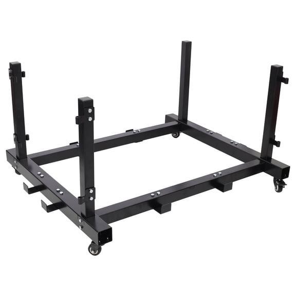 LuckyNote Door Hanger Storage Rack for 19872023 Jeep Wrangler & Gladiator JT, Removable Stand Cart with Casters, Black
