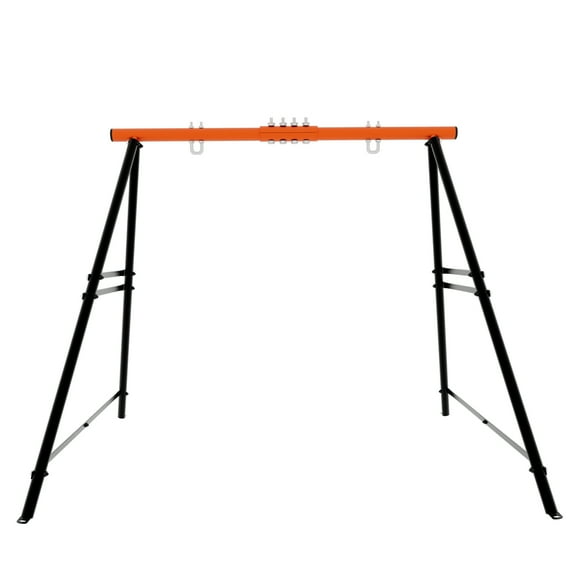 LuckyNote Heavy Duty A-Frame Swing Stand, 440 lbs Capacity Metal Swing Set Frame for Backyard Indoor, Easy Assembly Outdoor Porch Swing Frame for Kids Toddlers Adults, Orange (Swing Not Included)