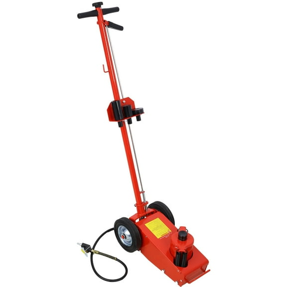 【LuckyNote】Pro-Lift 22 Ton Air-Operated Hydraulic Bottle Jack with 4 Extension Saddles & Built-In Wheels, 46" Handle with Air Controls for Heavy-Duty Lifting