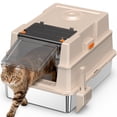 thumbnail image 1 of LuckyNote Stainless Steel Cat Litter Box, Large Size Without Cover, High-Sided Anti-Leak Design, Easy Clean, Includes Litter Scoop with Hook – Yellowish-Brown, 1 of 7