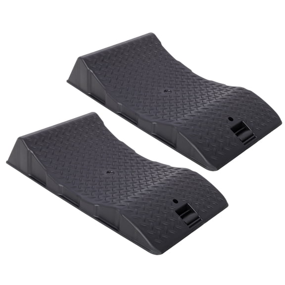 LuckyNote Tire Saver Ramps 2-Pack, Car Tire Wheel Ramps with Anti-Slip Curved Design, Interlocking for Long-Term Storage, Black