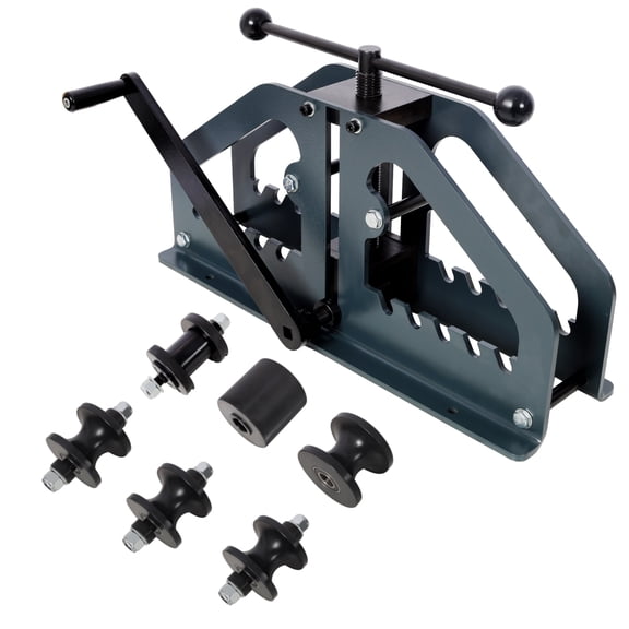 LuckyNote Tube Roller Bender with 6 Dies, Pipe Rolling Machine for Square & Round Tube, Heavy Duty Manual Bender, Gray