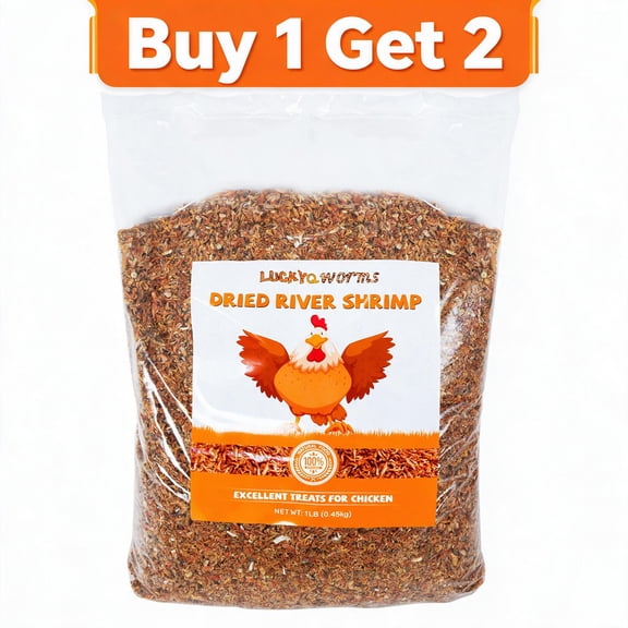 LuckyQworms 1 LB Dried River Shrimp Turtle Treats, High Calcium Reptile Food for Aquatic Turtles, Bearded Dragons, Lizards & Aquarium Fish