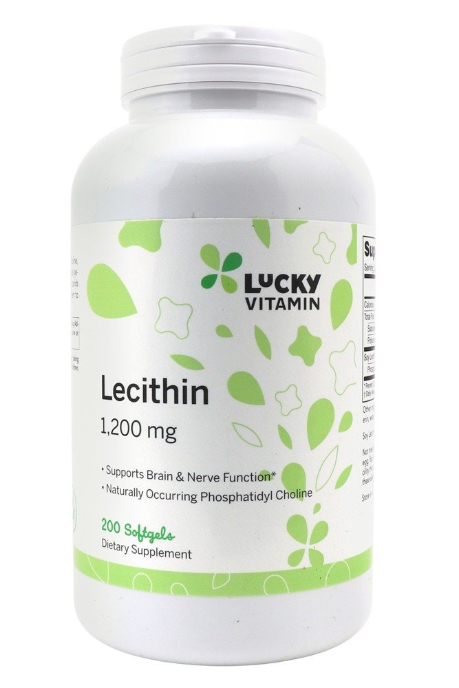 LuckyVitamin Lecithin Brain & Nerve Support 1200 mg. 200 Softgels