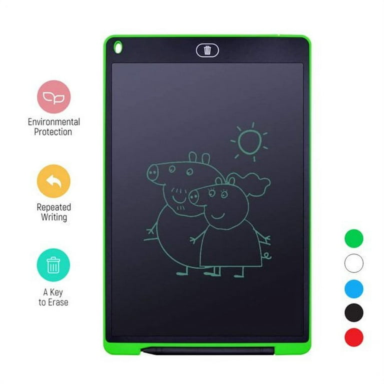 Luckybay 12 inch LCD Writing Tablet for Kids, Drawing Pad, Boys Girls Gifts  Educational Learning Toys for Home School Office (Green)