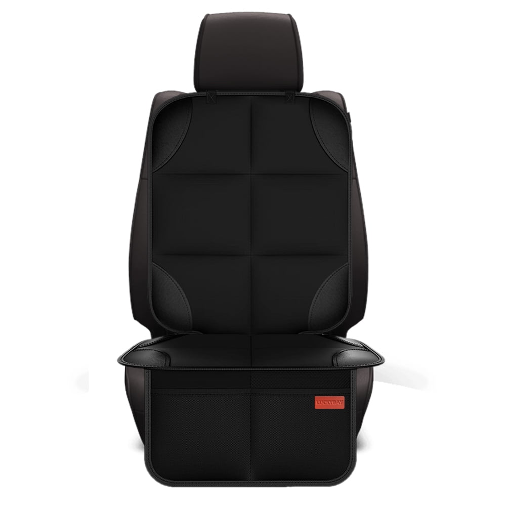 Luckybay Car Seat Protector for Seat Cushion for Leather and Fabric Seats, 2 Mesh Pockets, Non-Slip Backing, Carseat Protectors for Vehicles, Pets (1 Pack)