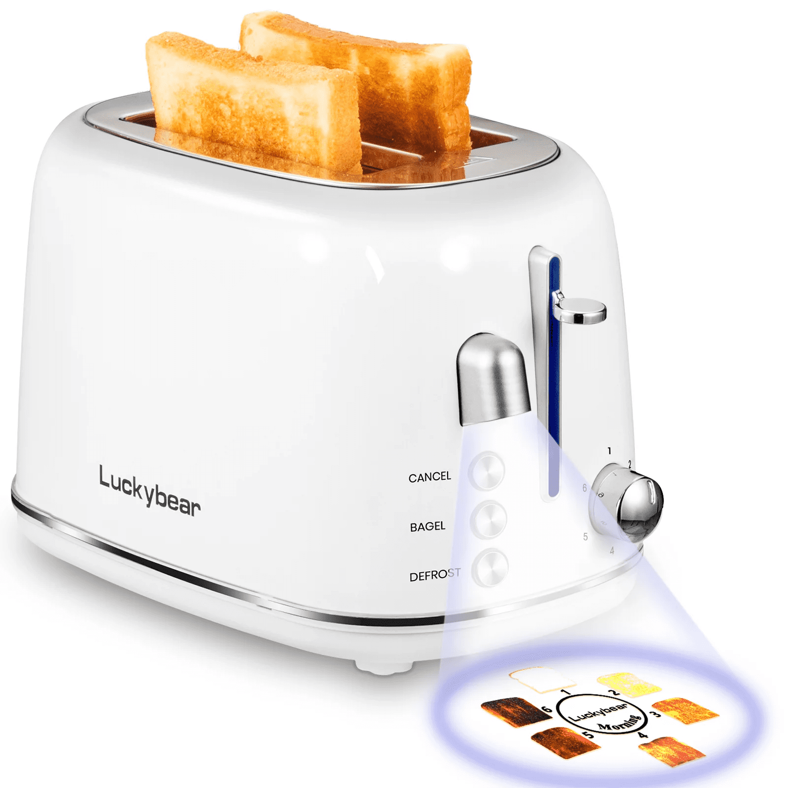 Luckybear HighTech 2 Slice Stainless Steel Projector Toaster with