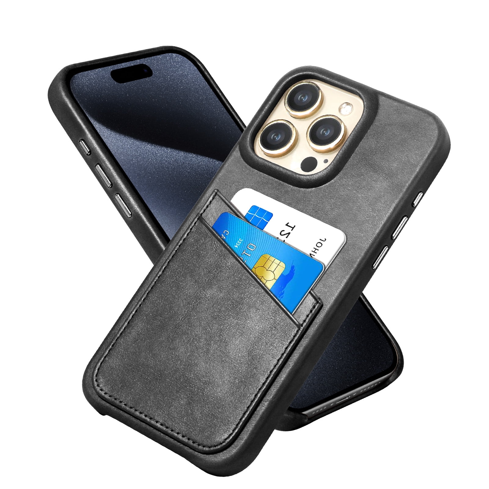Luckycoin Handmade Genuine Leather Case for iPhone 13 Pro Max 6.7-Inch,Anti Slip Ultra-Thin Cover, Vintage Top Grain Leather,Card Holder for Apple iPhone 13 Pro Max Case