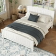 thumbnail image 1 of [Luckynote]Queen Size Platform Bed, Solid Wood Platform Bed with Support Slats and Strong Structure, No Box Spring Needed, White, 1 of 10