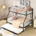 thumbnail image 1 of [Luckynote]Twin Over Full with trundle Metal Bunk Bed , No Box Spring Needed, Easy Assemble, 1 of 10