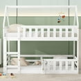 thumbnail image 1 of [Luckynote]Twin over Twin House Bunk Bed with Fence and Door, White, 1 of 10