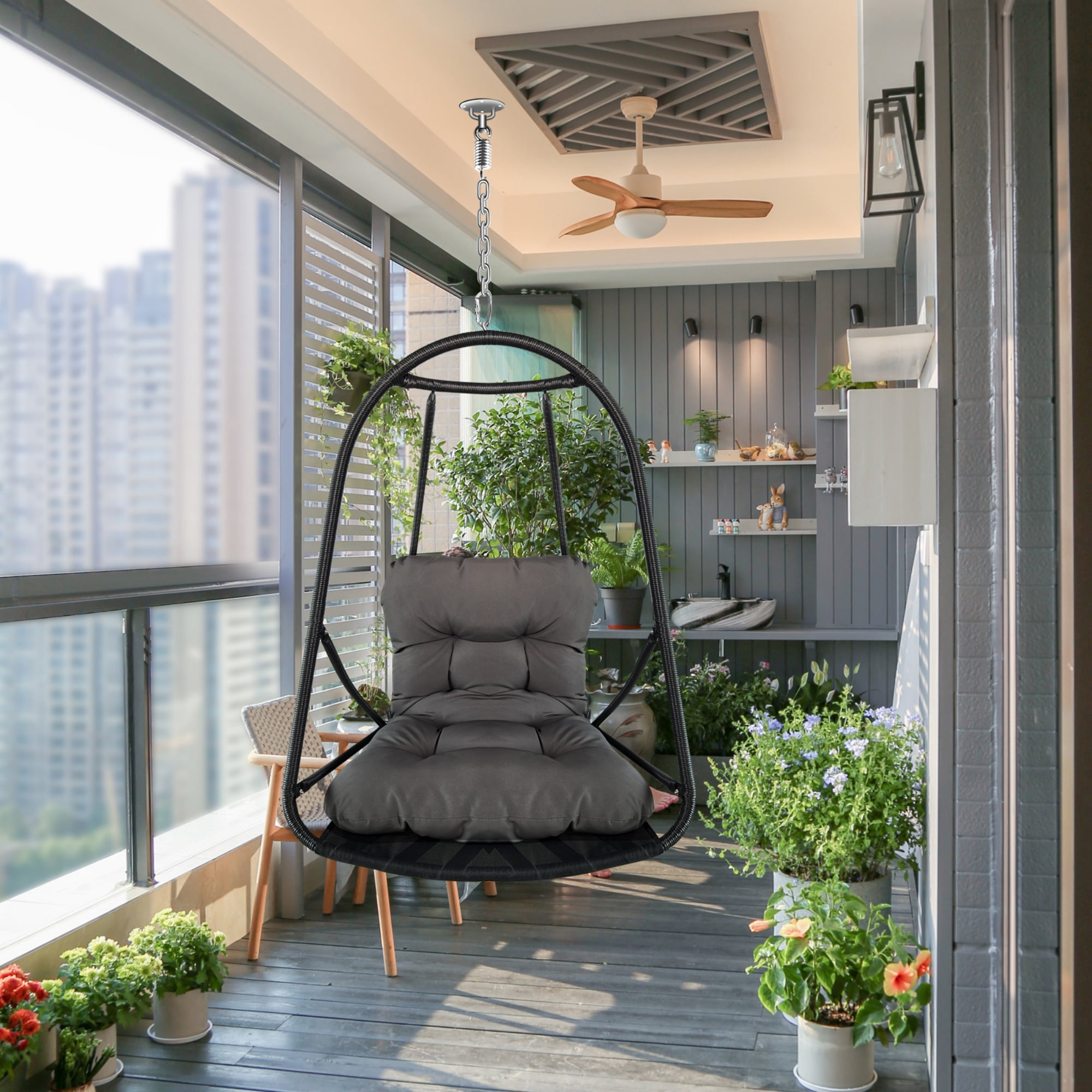 [Luckynote]without Stand Swing Egg Chair Indoor Outdoor Wicker Rattan ...