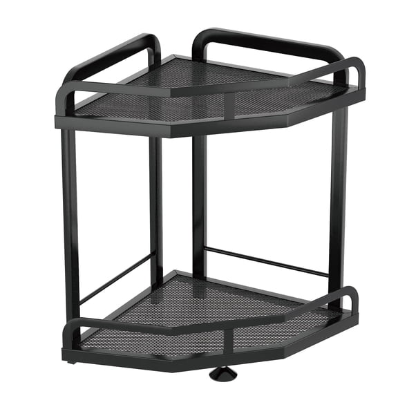 Luckytree  2-Tier Steel Spice Rack Organizer, Multifunctional Storage Rack, Kitchen Cabinet, Pantry and Countertop Spice Storage Shelf for Seasonings