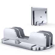 Vertical Laptop Stand Holder for Desk, Aluminium Dual Slots Laptop Stand with Adjustable Dock Fits All MacBook, Surface, HP, Dell, Chromebook, Lenovo, Up to 17.3-inch Laptop & Tablet