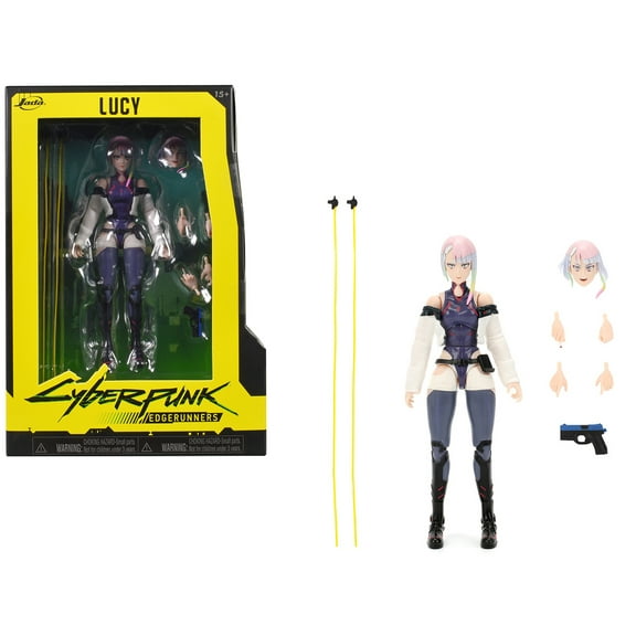 Lucy 6" Moveable Figure with Accessories and Alternate Head and Hands "Cyberpunk: Edgerunners" (2022) TV Series Model by Jada