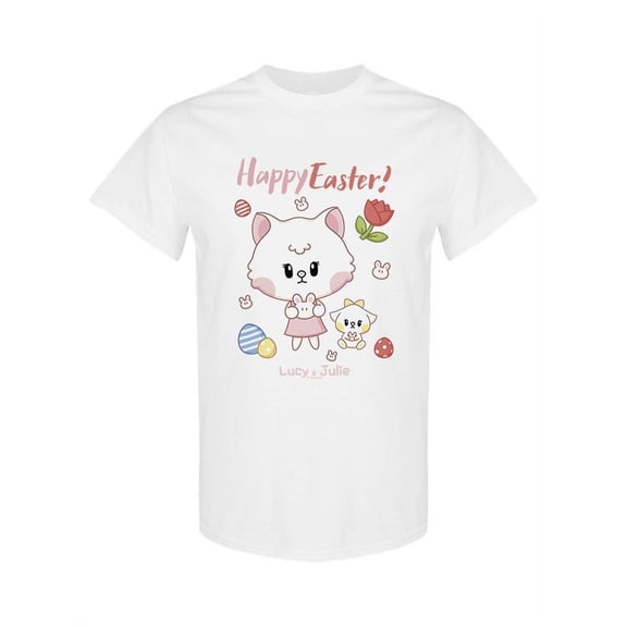 Lucy And Julie, Happy Easter! T-Shirt Women -Electural Designs, Female Medium