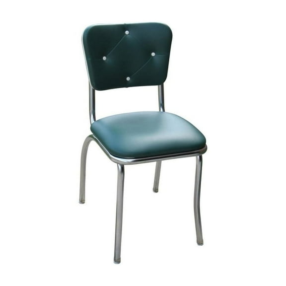 Lucy Diner Chair with 1" Pulled Seat-Color:Green