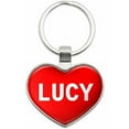 thumbnail image 1 of Lucy - I Love Name Metal Heart Keychain Key Chain Ring, Multiple Colors Available, 1 of 1