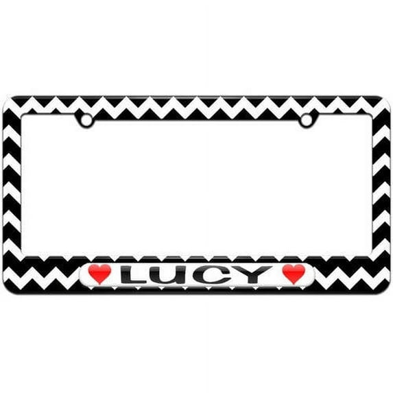 Lucy Love with Hearts License Plate Tag Frame, Multiple Colors