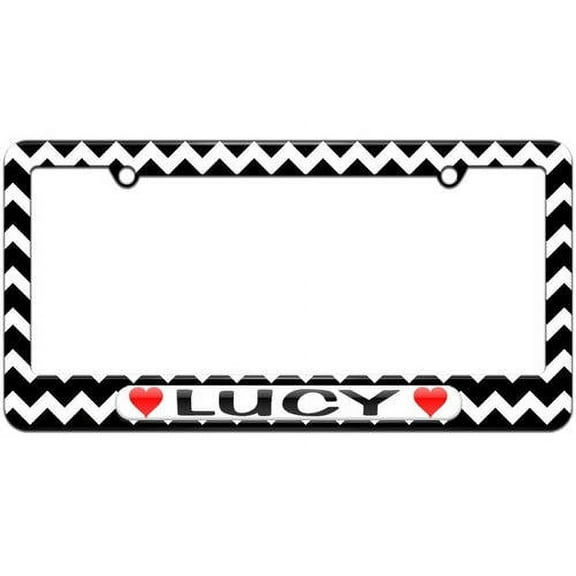 Lucy Love with Hearts License Plate Tag Frame, Multiple Colors