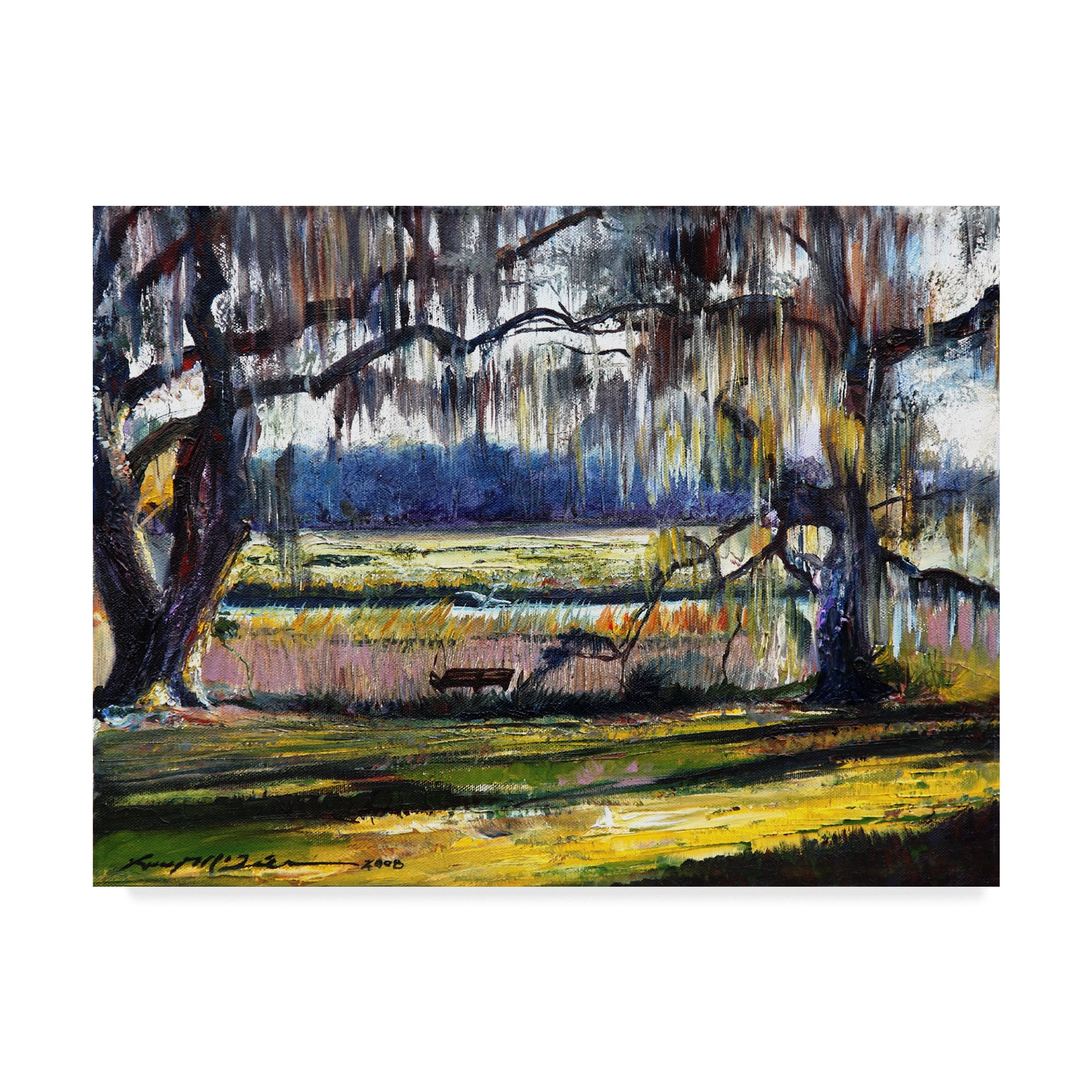 Large Blue and Yellow Abstract Landscape Canvas Art