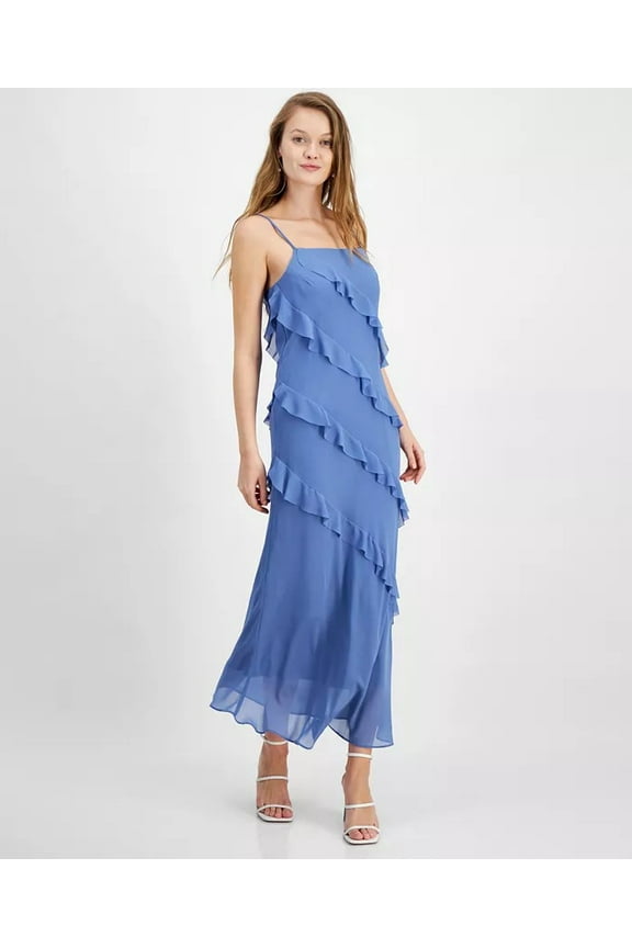 BLUE Women's Daria Bias-Ruffled Maxi Slip Dress, US Medium