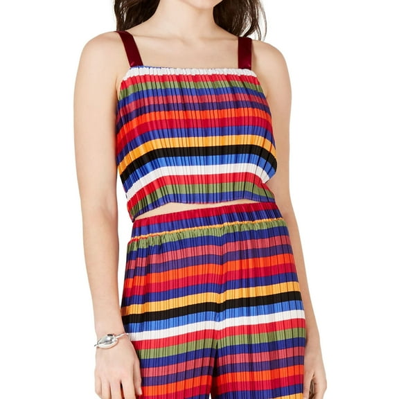 Lucy Paris Womens Rainbow Crop Top Blouse, Multicoloured, Medium