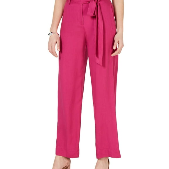LUCY PARIS Womens Pink Belted High Waist Pants Size: XL