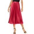 thumbnail image 1 of Lucy Paris Womens Solid Pleated Skirt, Pink, X-Large, 1 of 2