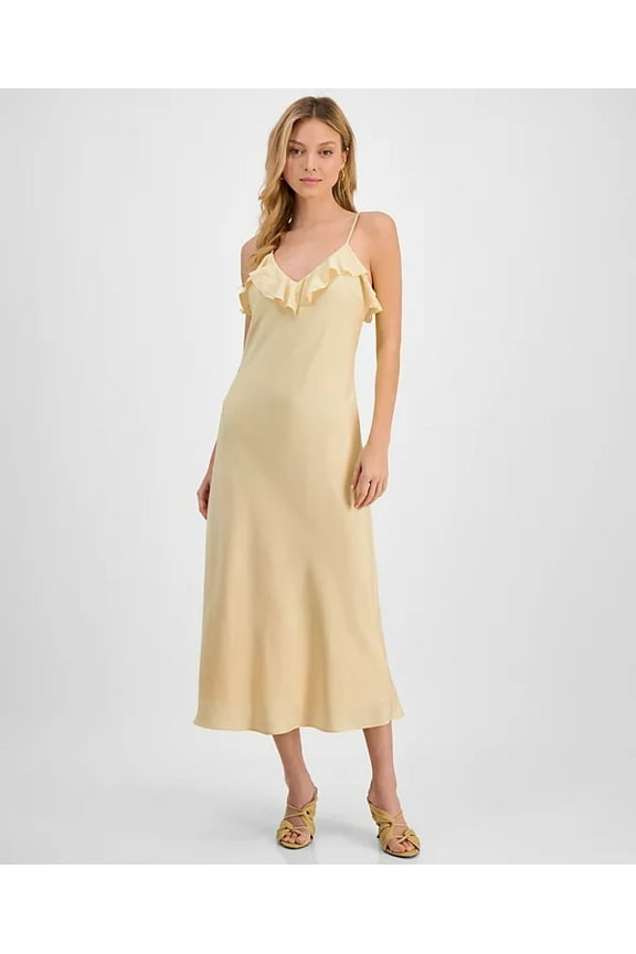 YELLOW Women's Sienna Ruffled Slip Dress, US X-Large