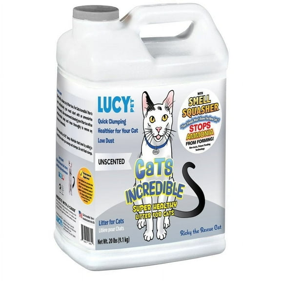 Lucy Pet Products Cats Incredible Clumping Cat Litter Unscented 20 lb