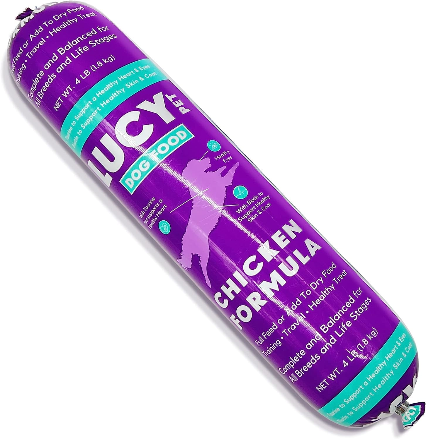Lucy Pet Products Dog Food Roll, Chicken, 1 Each/4 lb