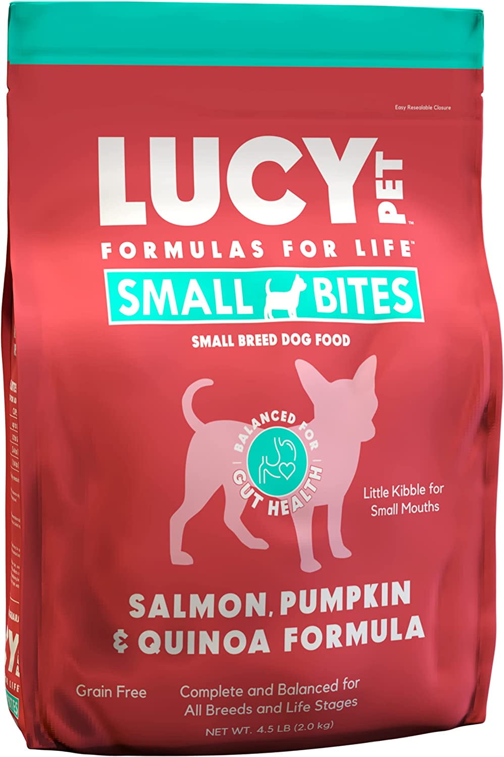 Lucy Pet Products Grain-Free Small Bites Small Breed Dry Dog Food, Salmon, Pumpkin & Quinoa, 1 Each/4.5 lb