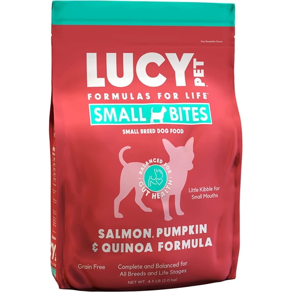 Lucy Pet Products Grain-Free Small Bites Small Breed Dry Dog Food, Salmon, Pumpkin & Quinoa, 1 Each/4.5 lb