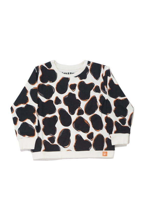Black Cow Crew Sweat , 1 - Piece, Sizes 9 Months to 6 Years