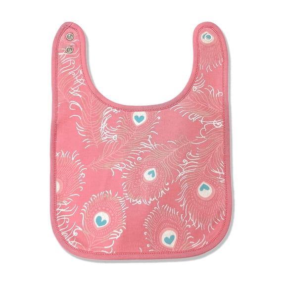 Lucy & Sam Pink Peacock Bib, 1- Piece, One Size