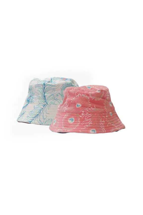 Pink Peacock Reversible Sun Hat, 1 - Piece, Sizes Newborn to 6 Years
