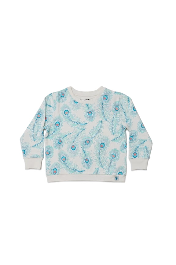 White Peacock Crew Sweat 1-Piece, Sizes 9 Months to 6 Years
