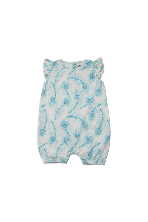 White Peacock Woven Frill Romper, 1 - Piece, Sizes 9 Months to 6 Years