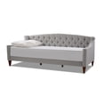 thumbnail image 1 of Lucy Upholstered Button Tufted Sofa Bed, Light Grey, 1 of 16