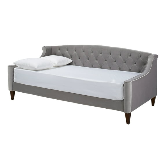 Lucy Upholstered Button Tufted Sofa Bed Opal Grey