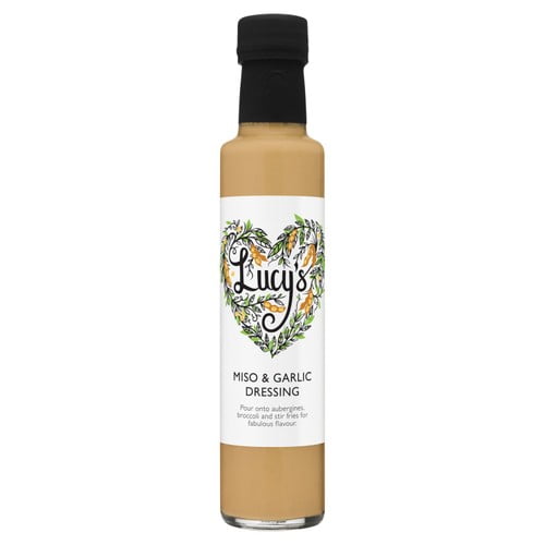 Lucy's Dressings Miso & Garlic Dressing 250ml, British Import (Pack of 2)
