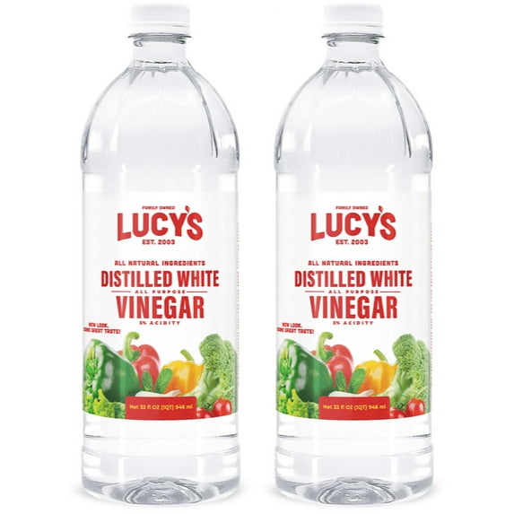 Lucy's Family Owned - Natural Distilled White Vinegar, 32 oz. bottle (Pack of 2)