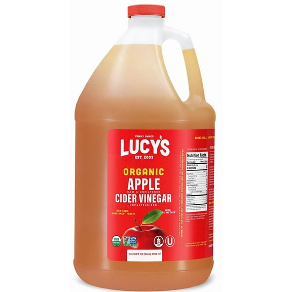 Lucy's Family Owned - Organic Apple Cider Vinegar, Unfiltered, Unpasteurized, NonGMO, and Raw - Gallon Size