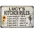 thumbnail image 1 of Lucy's Kitchen Rules Chic Sign Vintage Decor 8x12 Metal Sign 108120032211, 1 of 1