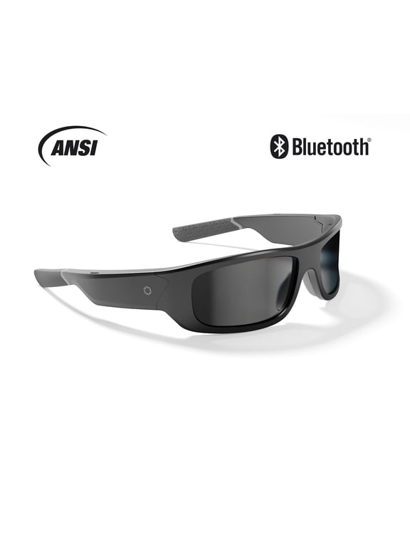 Armor Black Polarized | ansi Z87.1 Smart Safety Eyewear with HiFi Audio & Walkie-Talkie
