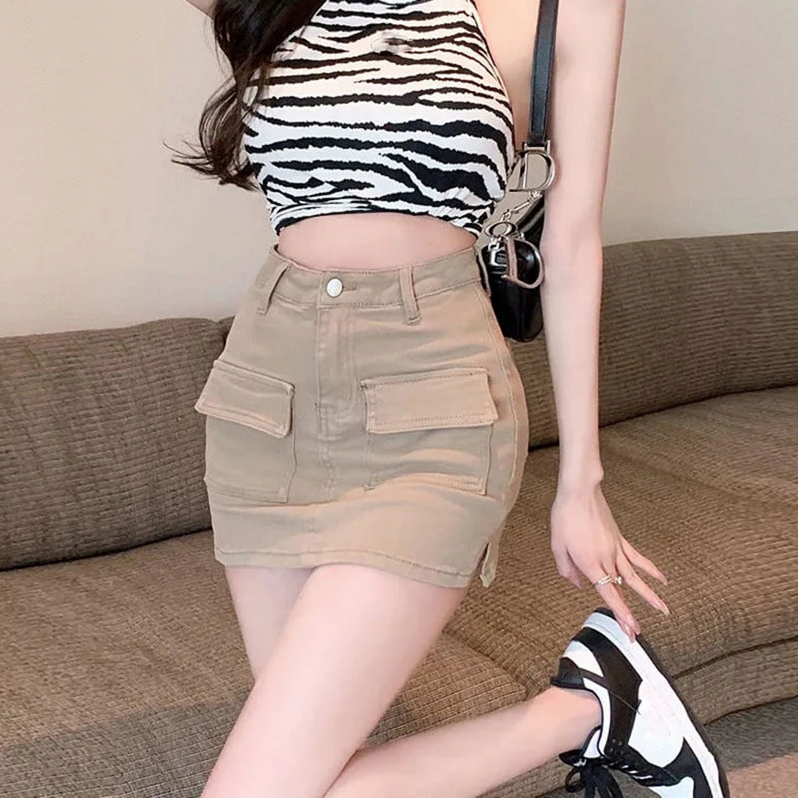 Lucyever Korean High Wiast Denim Mini Skirt Women Sexy Hot